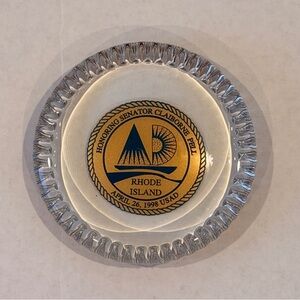 Rhode Island US Senator (1961-1997) Claiborne Pell Commemorative Paper Weight 4”